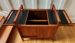 Rolling Teak Bar Cart - Cook Street Vintage