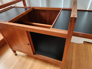 Rolling Teak Bar Cart - Cook Street Vintage