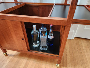 Rolling Teak Bar Cart - Cook Street Vintage