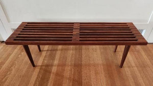 Slatted Teak Bench - Cook Street Vintage