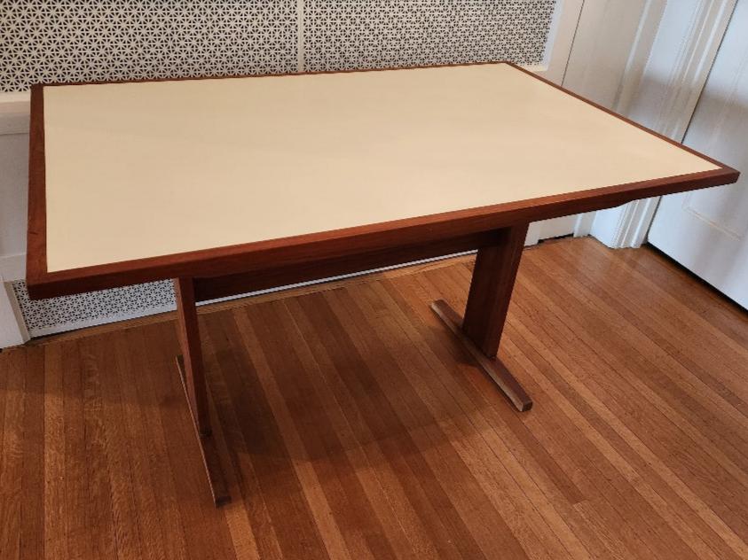MCM Teak Trestle Dining Table - Cook Street Vintage