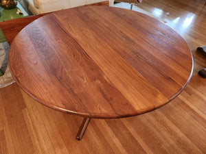 Solid Teak Round MCM Pedestal Table
