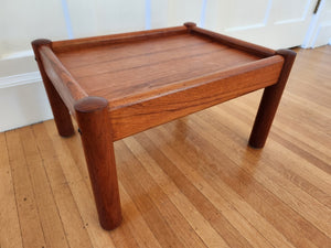 MCM Vintage teak coffee table with solid round legs- Cook Street Vintage