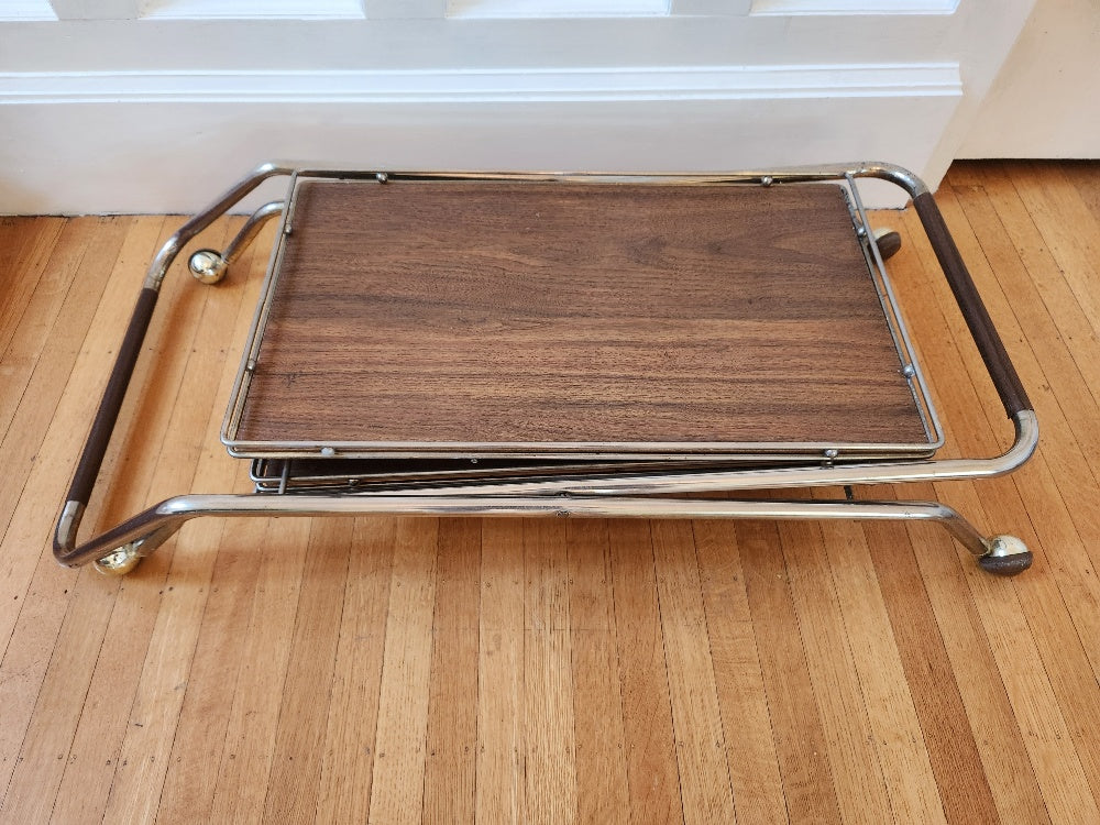 Vintage Metal & Laminate Folding Cart