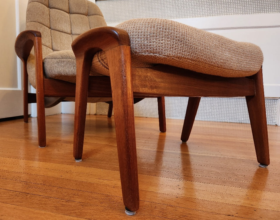 Huber Scoop Lounge Chair with Huber Ottoman Foot stool - Cook Street Vintage