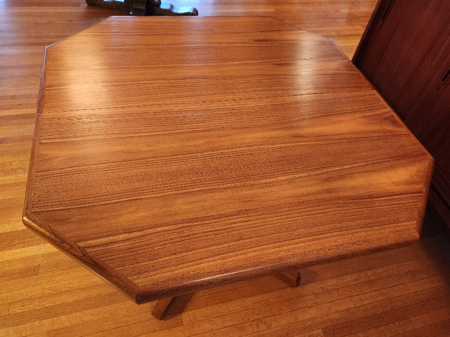 Vintage Teak Wide Edge Dining Table