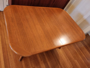 Vintage Teak Dining Table with 2 Leaves