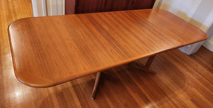 Vintage Teak Dining Table with 2 Leaves