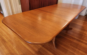 Vintage Teak Dining Table with 2 Leaves