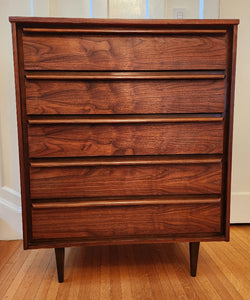 5-Drawer MCM Walnut Dresser - Cook Street Vintage