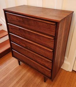 5-Drawer MCM Walnut Dresser - Cook Street Vintage