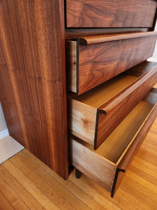 5-Drawer MCM Walnut Dresser - Cook Street Vintage