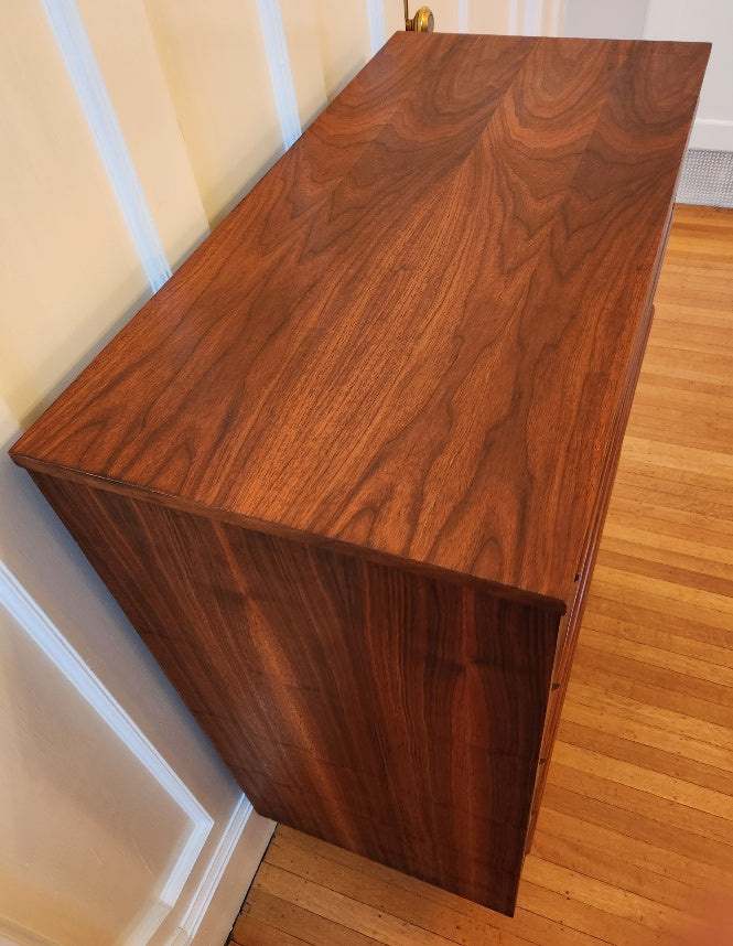 5-Drawer MCM Walnut Dresser - Cook Street Vintage