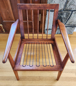 Walnut frame and springs of Vintage walnut mid-century lounge chair - Cook Street Vintage.