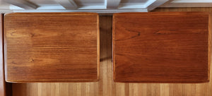 Teak End Tables with Cane Shelves - Cook Street Vintage