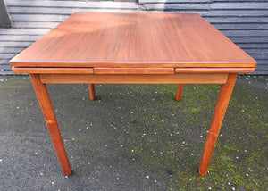 Mid-century teak dining tbale with extending leaves-Cook Street Vintage