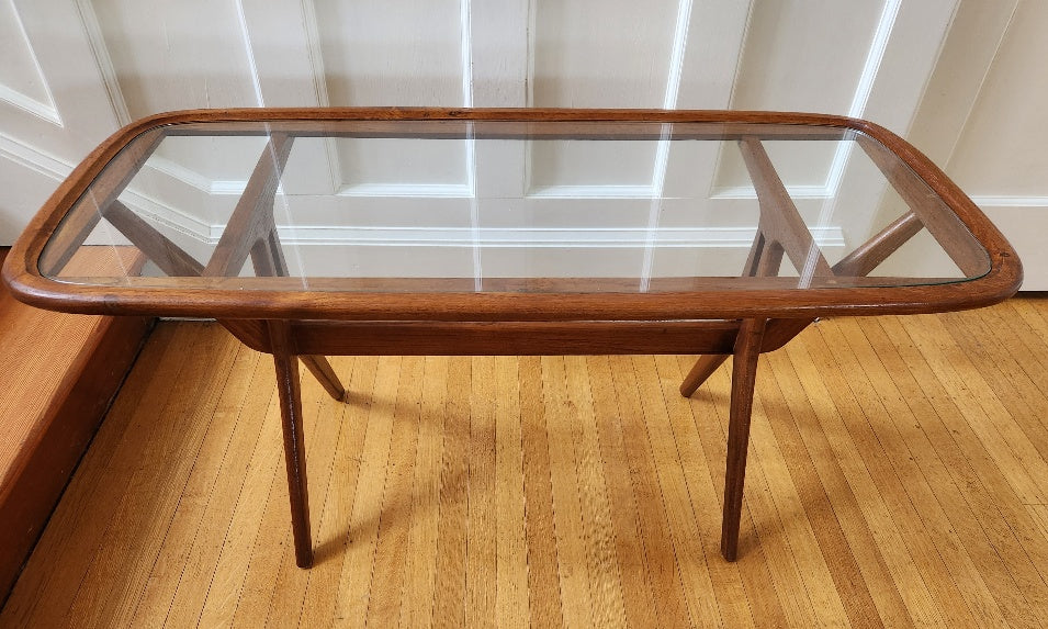 Teak and Glass Coffee Table - Cook Street Vintage