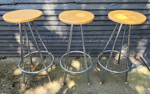 Set of 3 Chrome Barstools