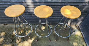Set of 3 Chrome Barstools