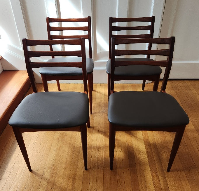 Set of 4 White and Newton MCM Dining Chairs