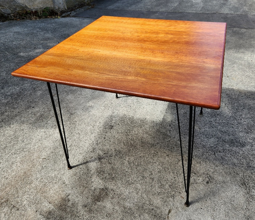 Vintage Cherry Table with Hairpin Legs