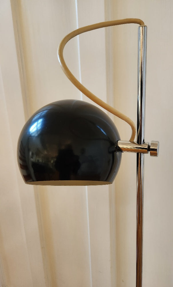 Vintage Chrome and Black Floor Lamp