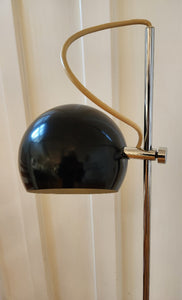 Vintage Chrome and Black Floor Lamp