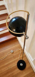 Vintage Chrome and Black Floor Lamp