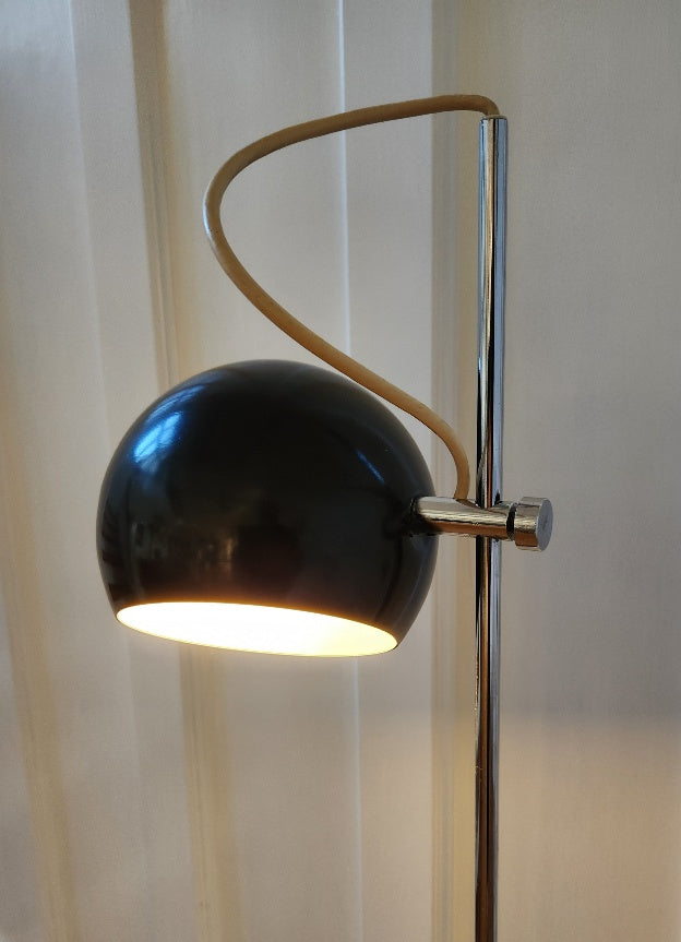Vintage Chrome and Black Floor Lamp