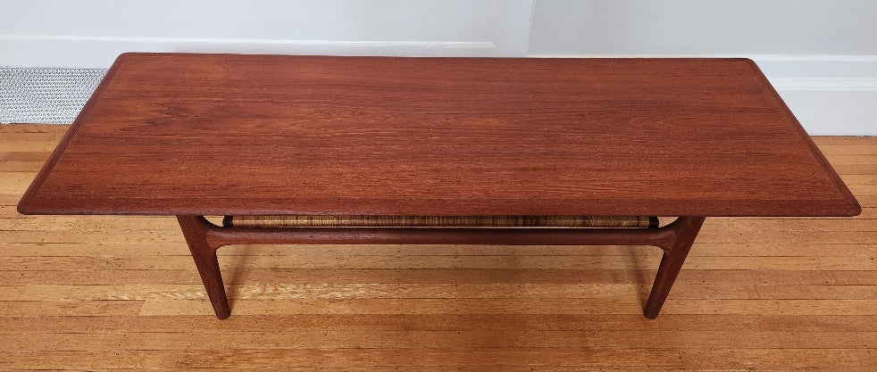 Trioh Teak and Cane Coffee Table