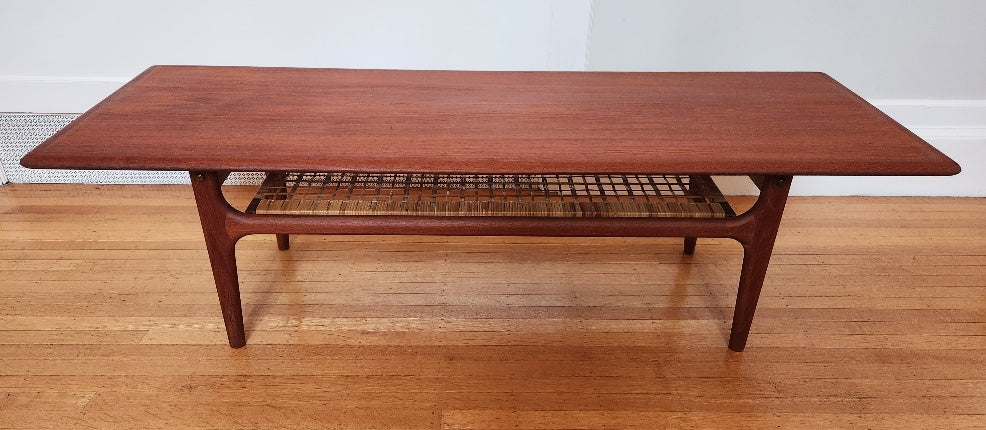 Trioh Teak and Cane Coffee Table