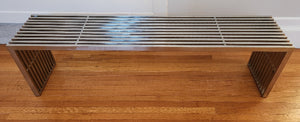 Stainless Steel Slatted Bench