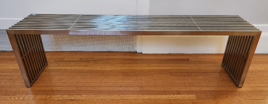 Stainless Steel Slatted Bench