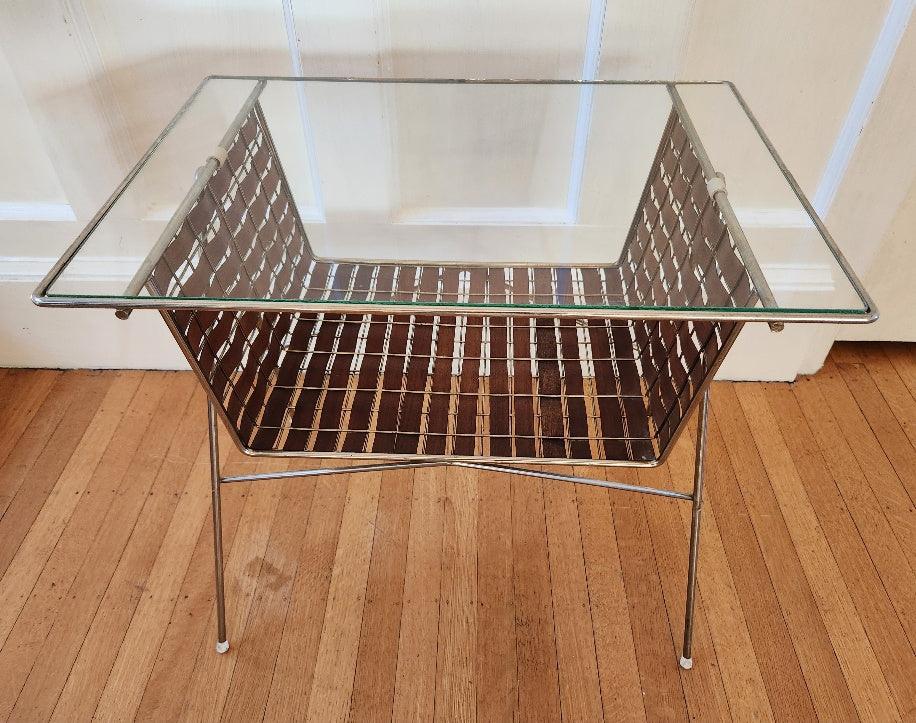 MCM Tony Paul Glass Top Interlace Table