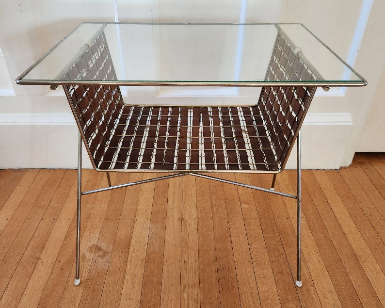 MCM Tony Paul Glass Top Interlace Table