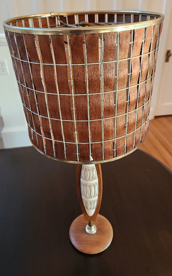 Vintage Decorative Teak Table Lamp