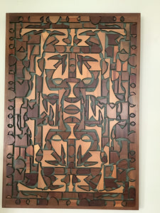 Vintage Mixed Wood Mosaic Wall Art- Cook Street Vintage