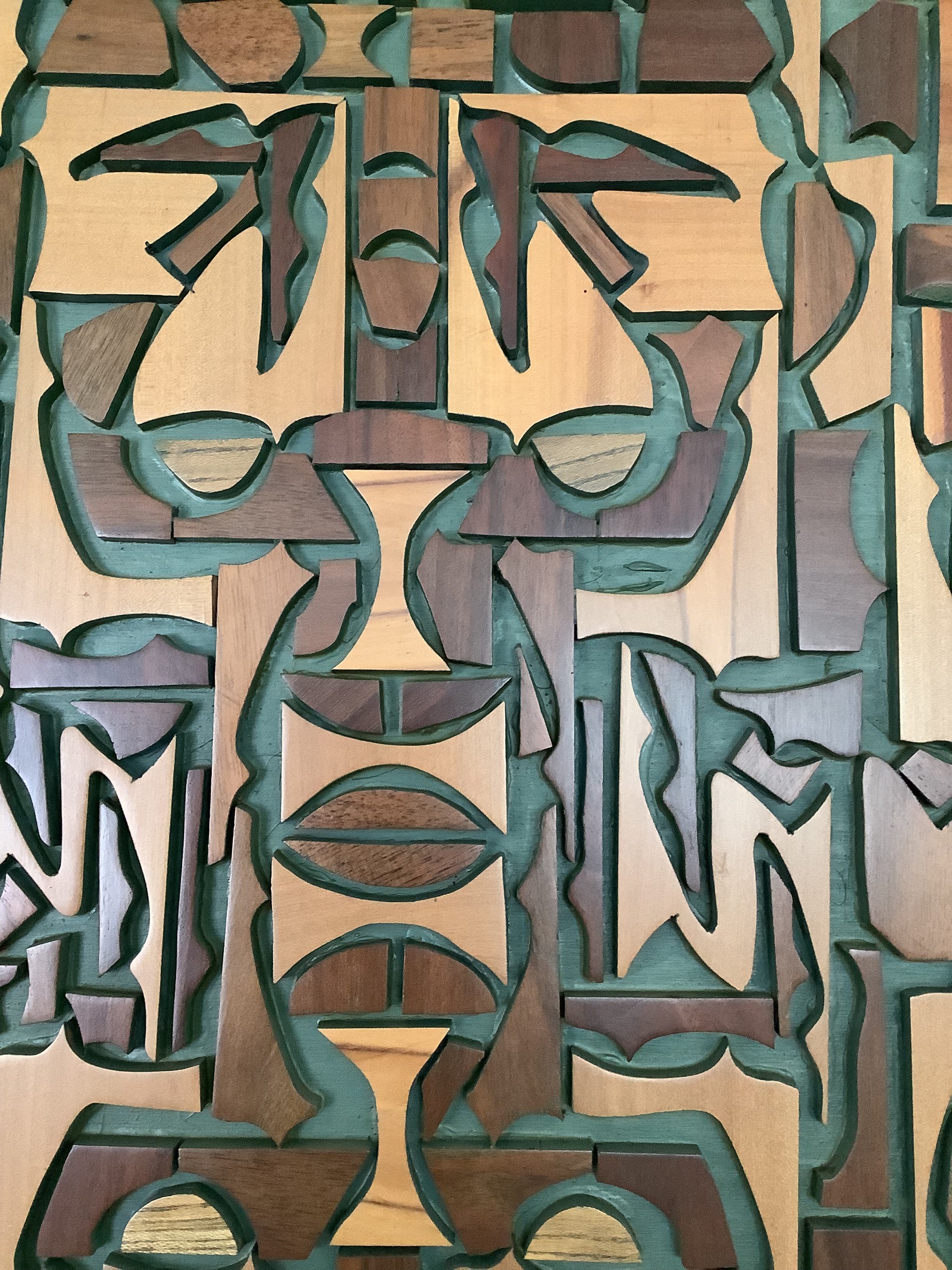 Vintage Mixed Wood Mosaic Wall Art- Cook Street Vintage