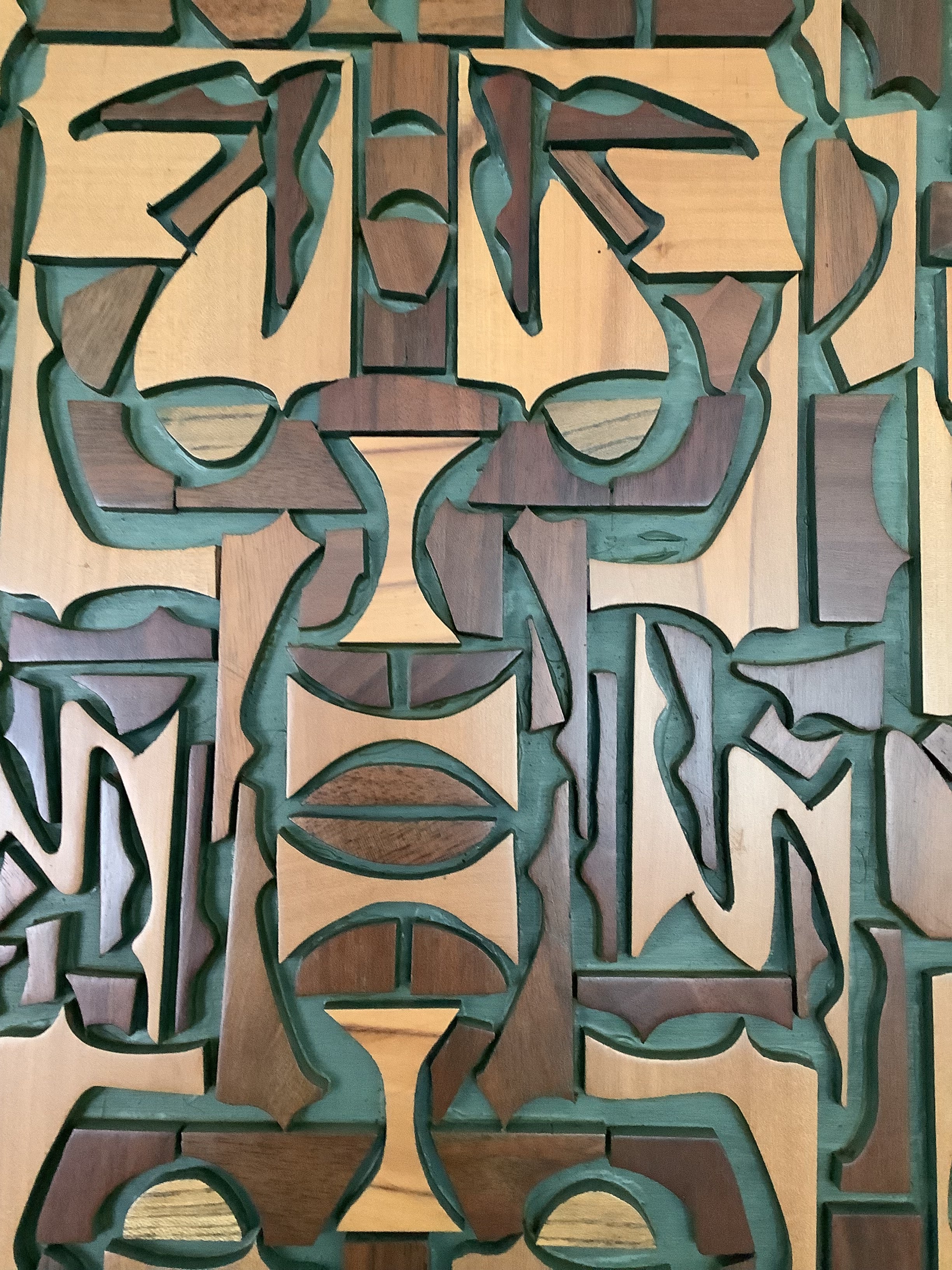Vintage Mixed Wood Mosaic Wall Art- Cook Street Vintage