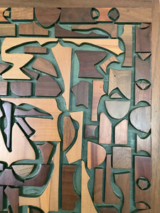 Vintage Mixed Wood Mosaic Wall Art- Cook Street Vintage