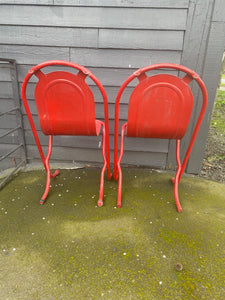 Set of 2 Stak-a Bye Metal Chairs
