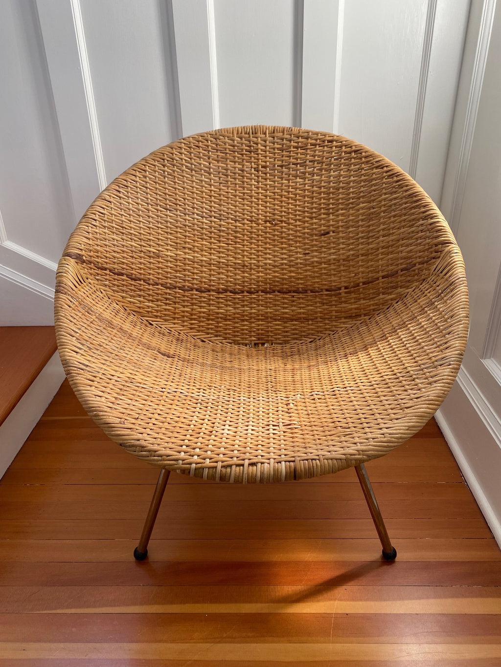 MCM Wicker Bucket Seat by Tropic Cane- Cook Street Vintage