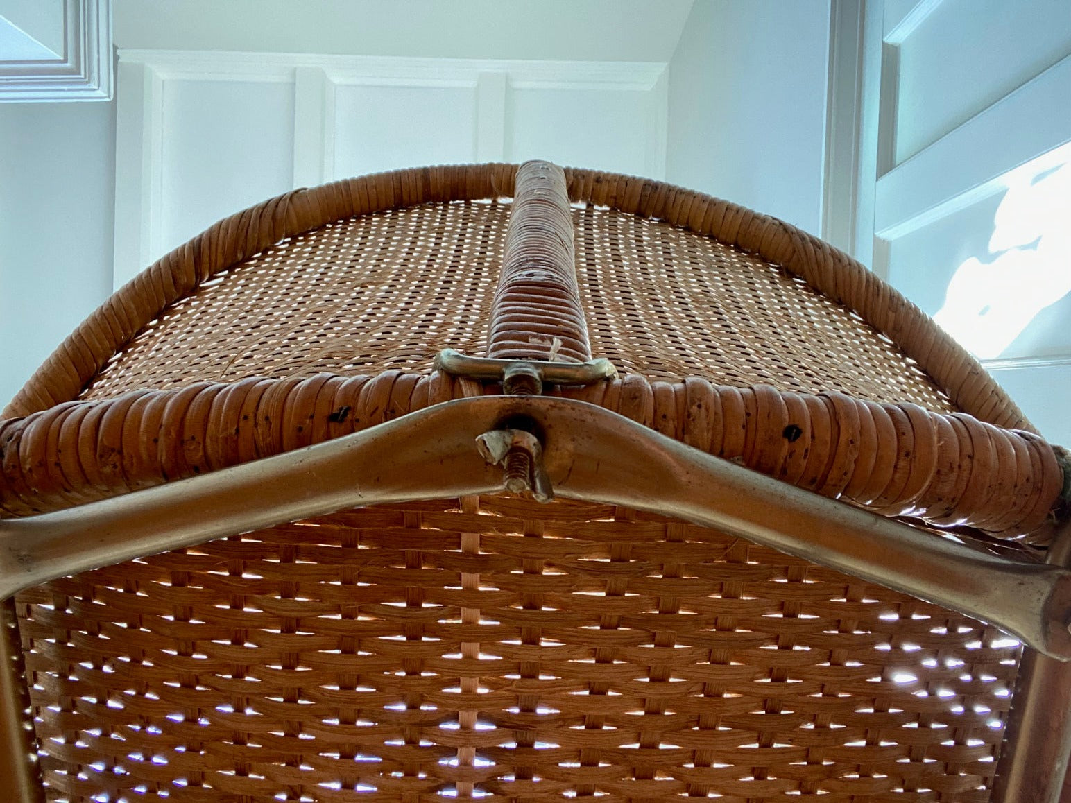 Bottom construction shot of MCM Wicker Bucket Seat by Tropic Cane- Cook Street Vintage