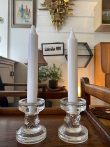 Pair of Melting Glass Candle Holders