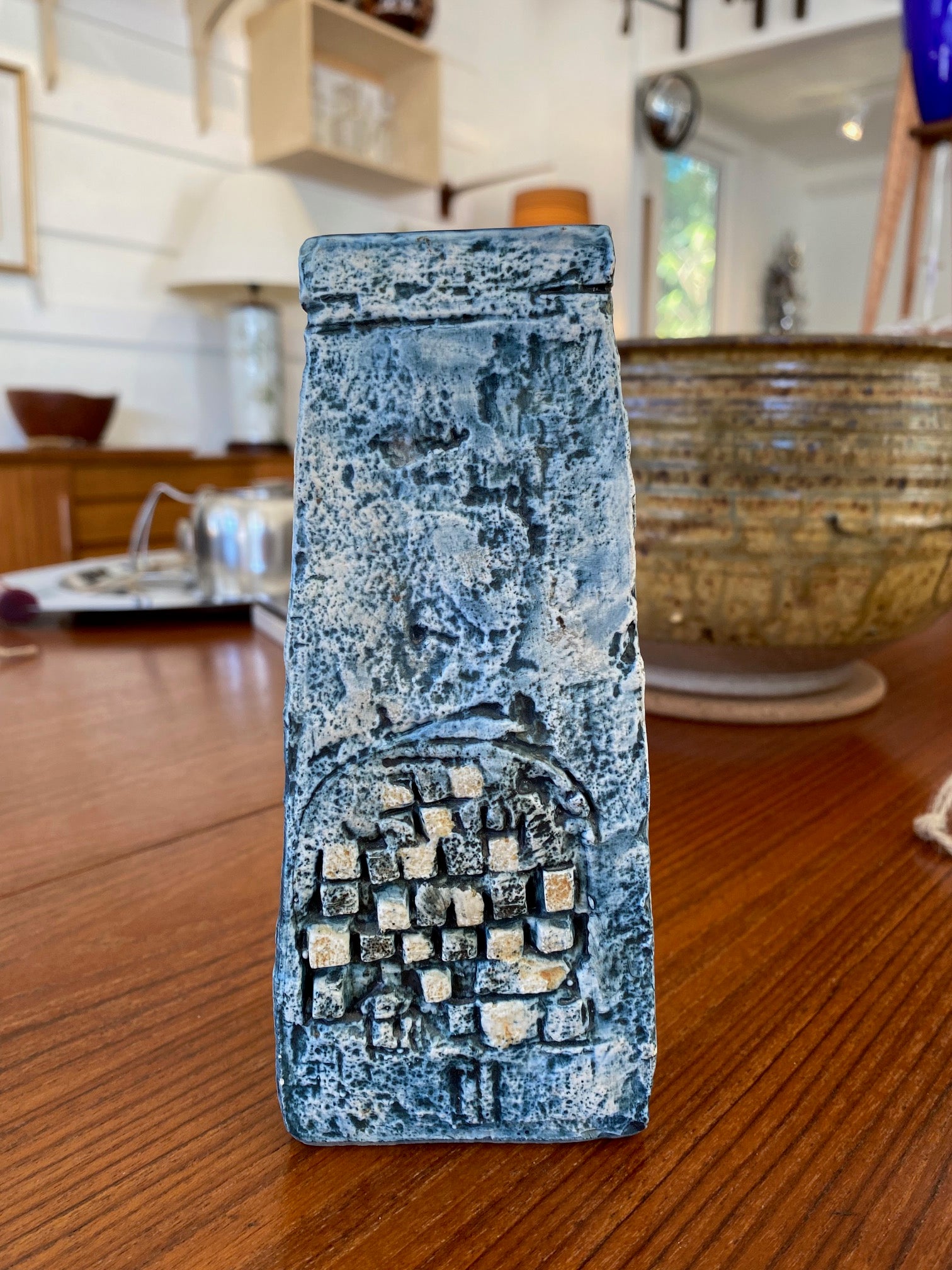 Reverse of Penny Black Troika Tapered "Coffin" Vase- Cook Street Vintage
