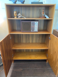 Vintage Teak Shelf with Lower Cabinet