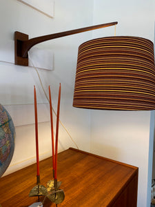 Fabulous Vintage Wall Mounted Walnut Swinging Lamp