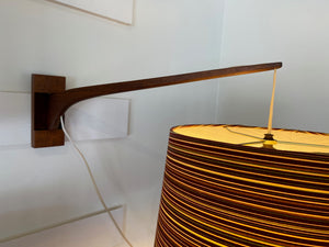 Fabulous Vintage Wall Mounted Walnut Swinging mid-century  Lamp- Cook Street Vintage