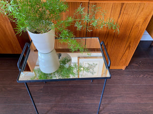 Vintage Expanded Metal Table with Mirror Top