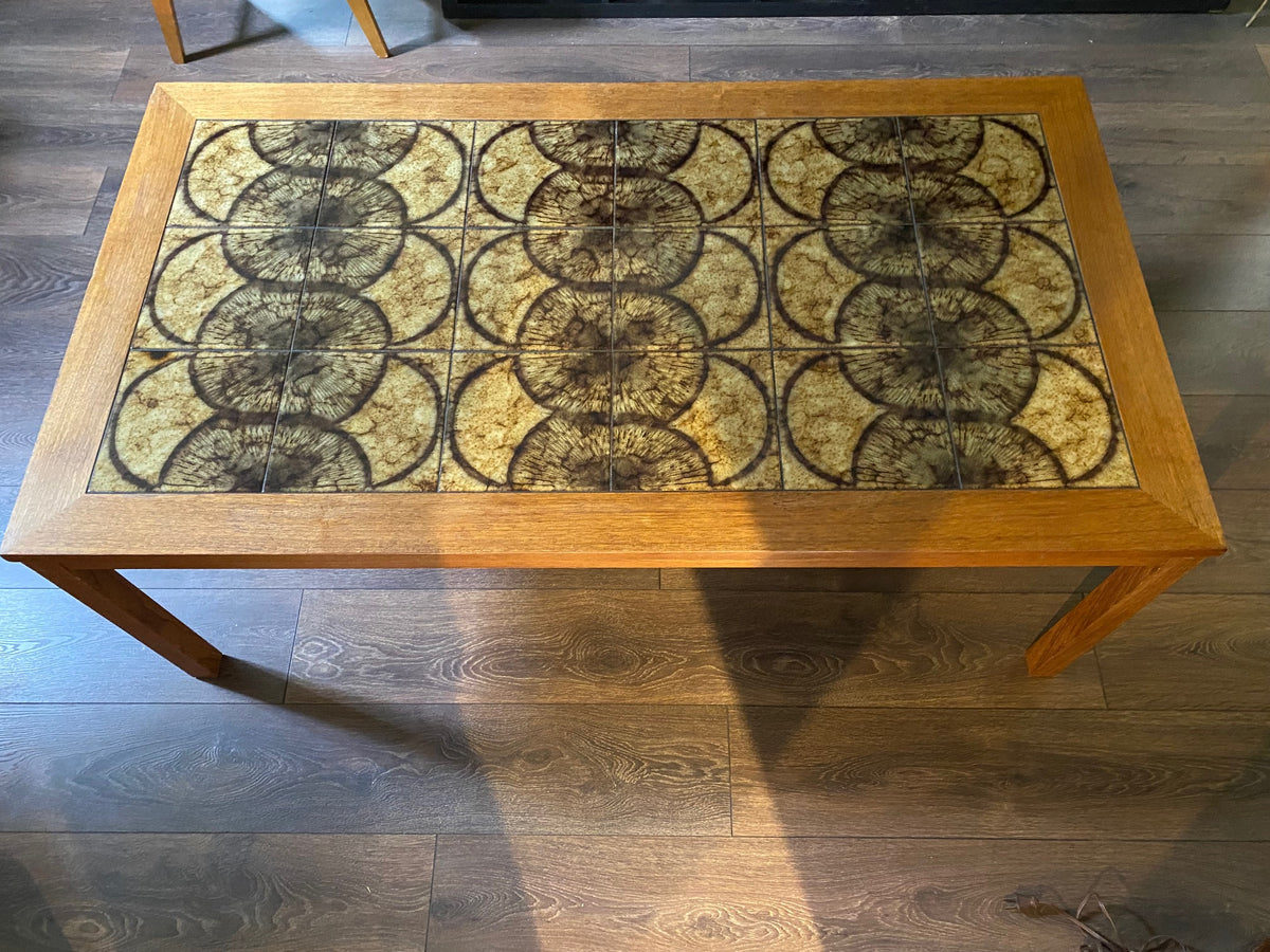 Mcm Tile Table MCM Teak Coffee Table with Inlaid Tile – Cook Street Vintage